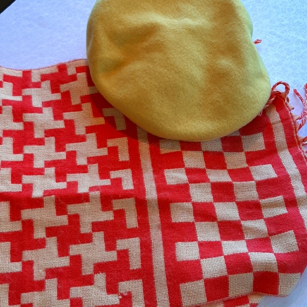 Newsboy wool cap and scarf